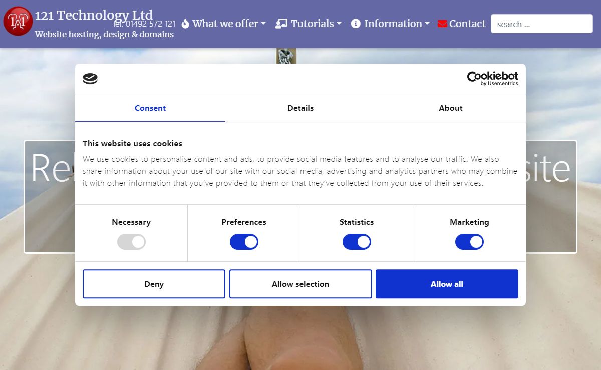 Welcome to 121 Technology Ltd - Website hosting, design & domains