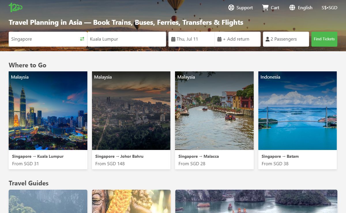 12Go: Book Trains, Buses, Ferries, Transfers & Flights