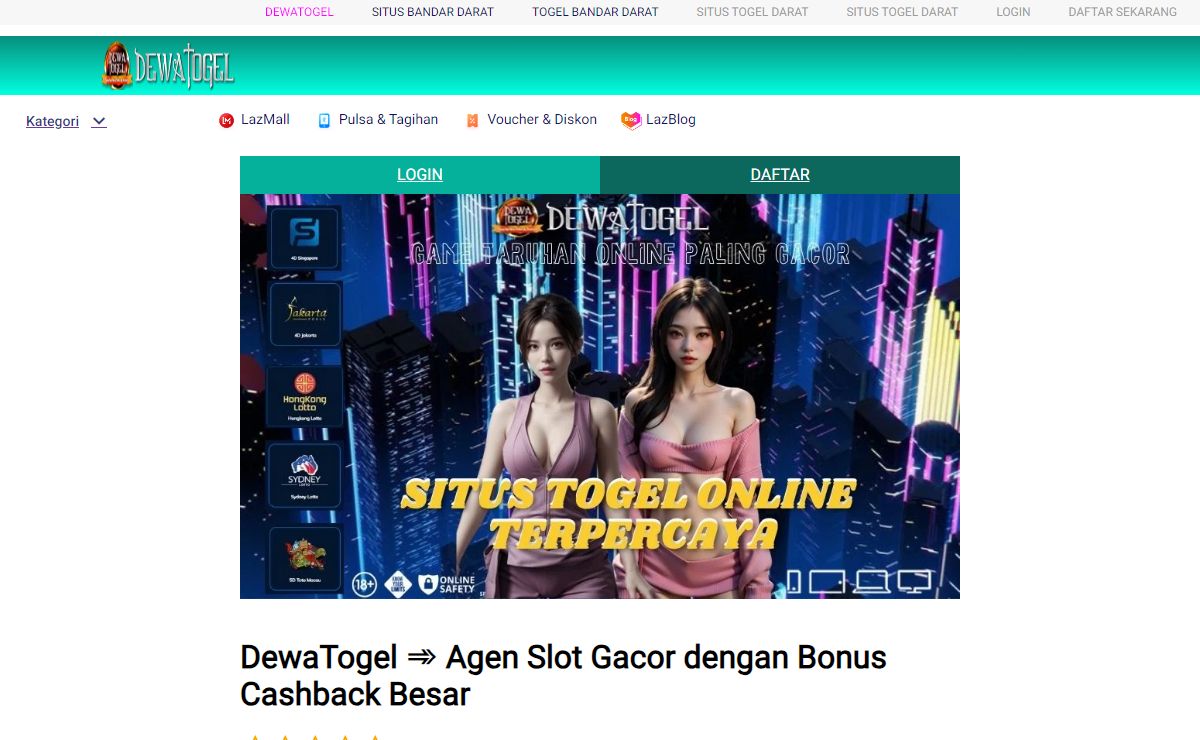 DewaTogel ➾ Agen Slot Gacor dengan Bonus Cashback Besar