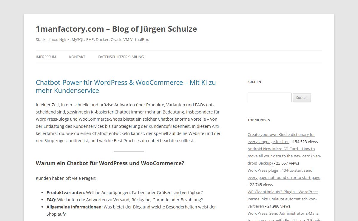 1manfactory.com - Blog of Jürgen Schulze - Stack: Linux, Nginx, MySQL, PHP, Docker, Oracle VM VirtualBox