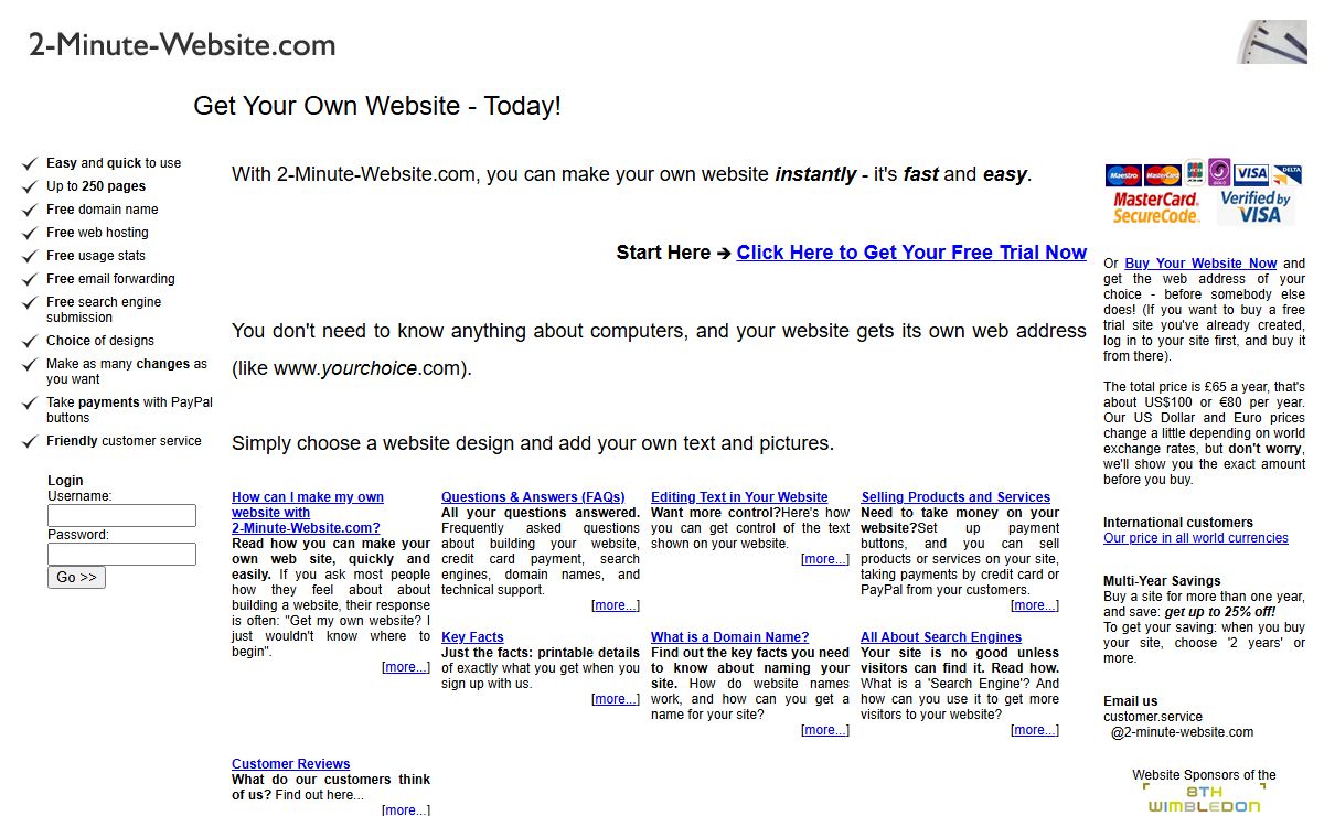 2-Minute-Website.com: Make Your Own Website - TRY US FREE Today!