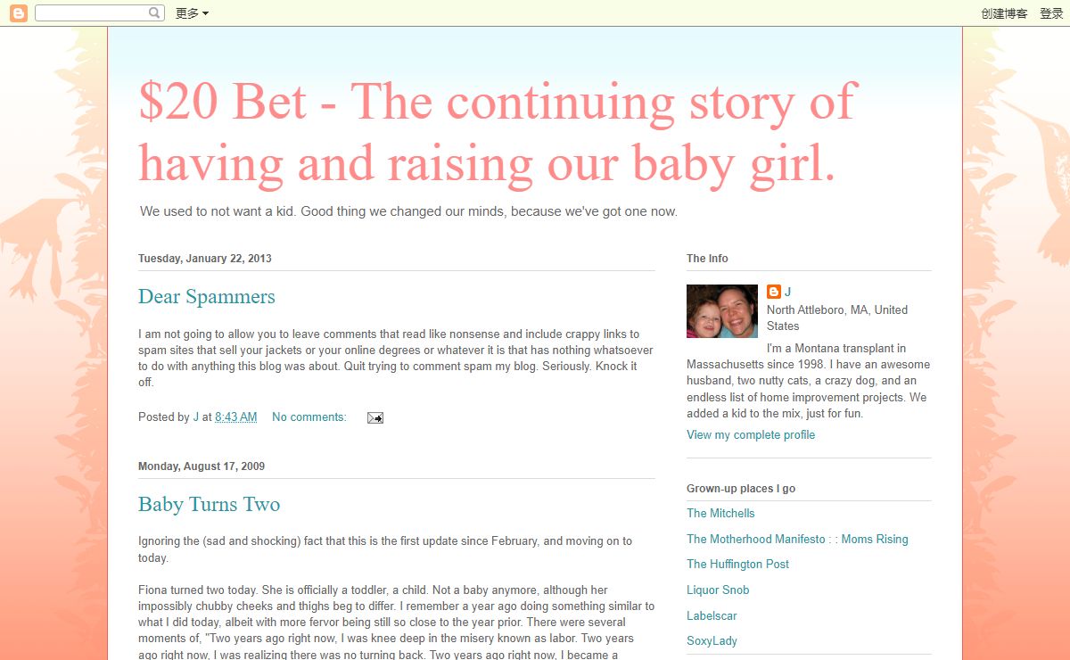$20 Bet - The continuing story of having and raising our baby girl.