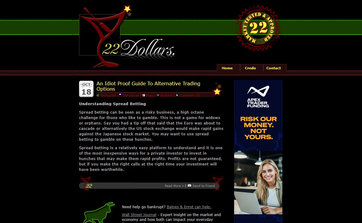 22Dollars - Growing Personal Wealth via Smart Financial Investment Analysis