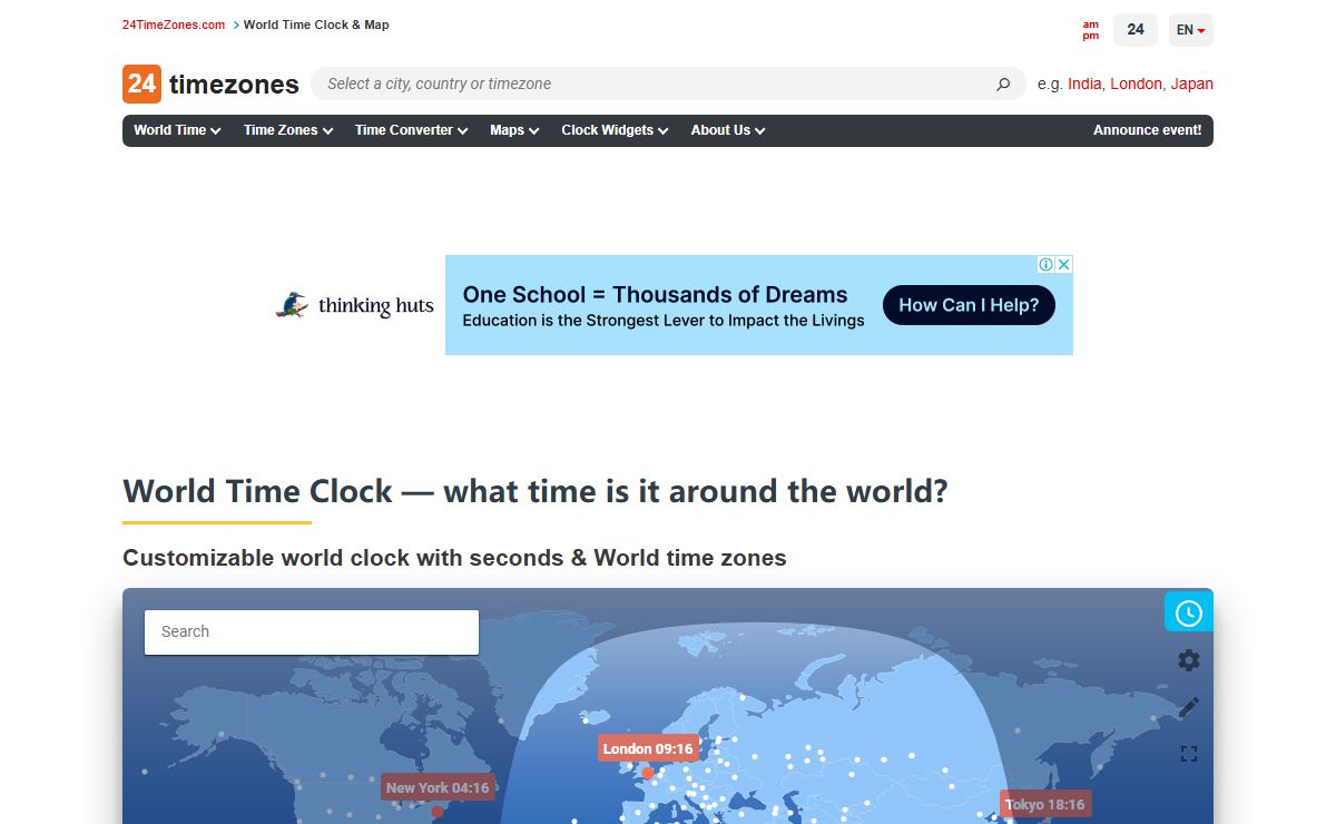 World Clock — current time around the world