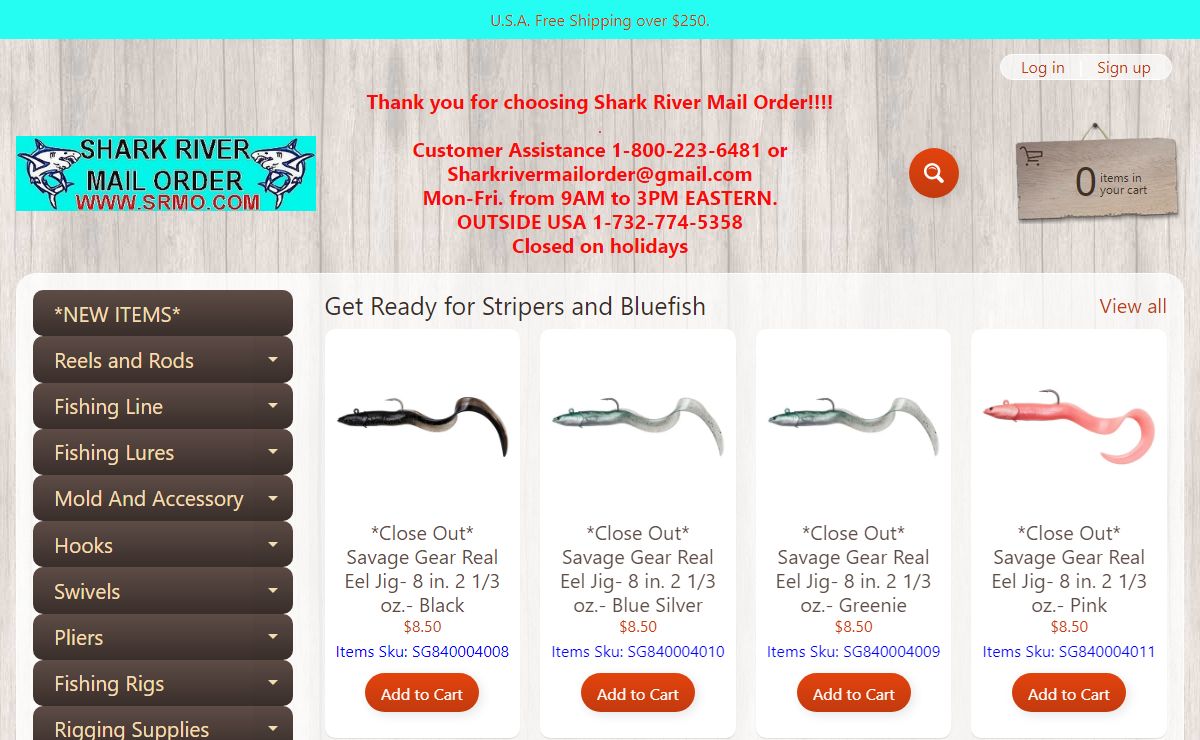 Shark River Mail Order | Shark River Mail Order SRMO Fishing tackle
