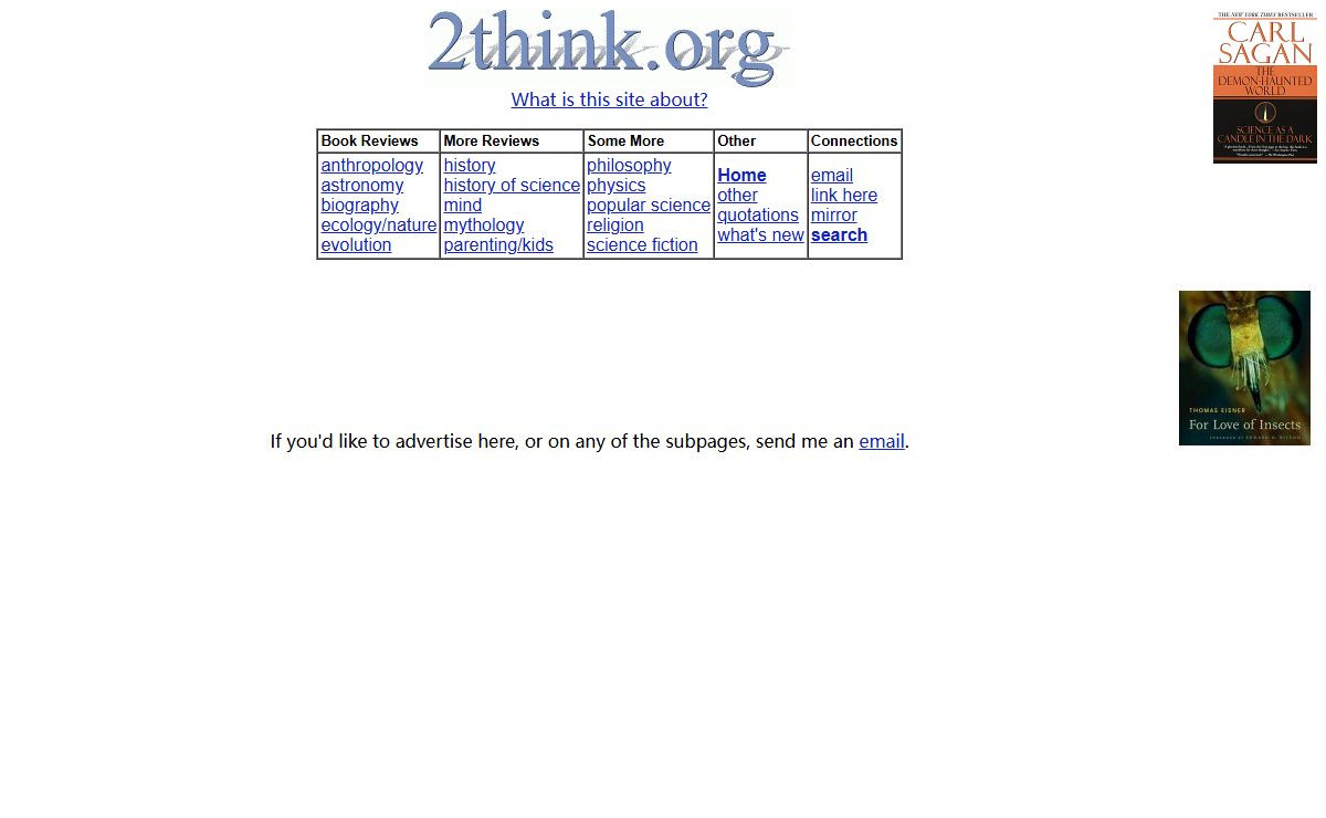 2think.org - science, philosophy, etc. - book reviews, methodology examination, and more
