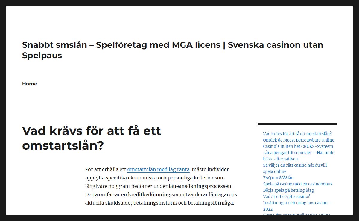 Snabbt smslån – Spelföretag med MGA licens | Svenska casinon utan Spelpaus