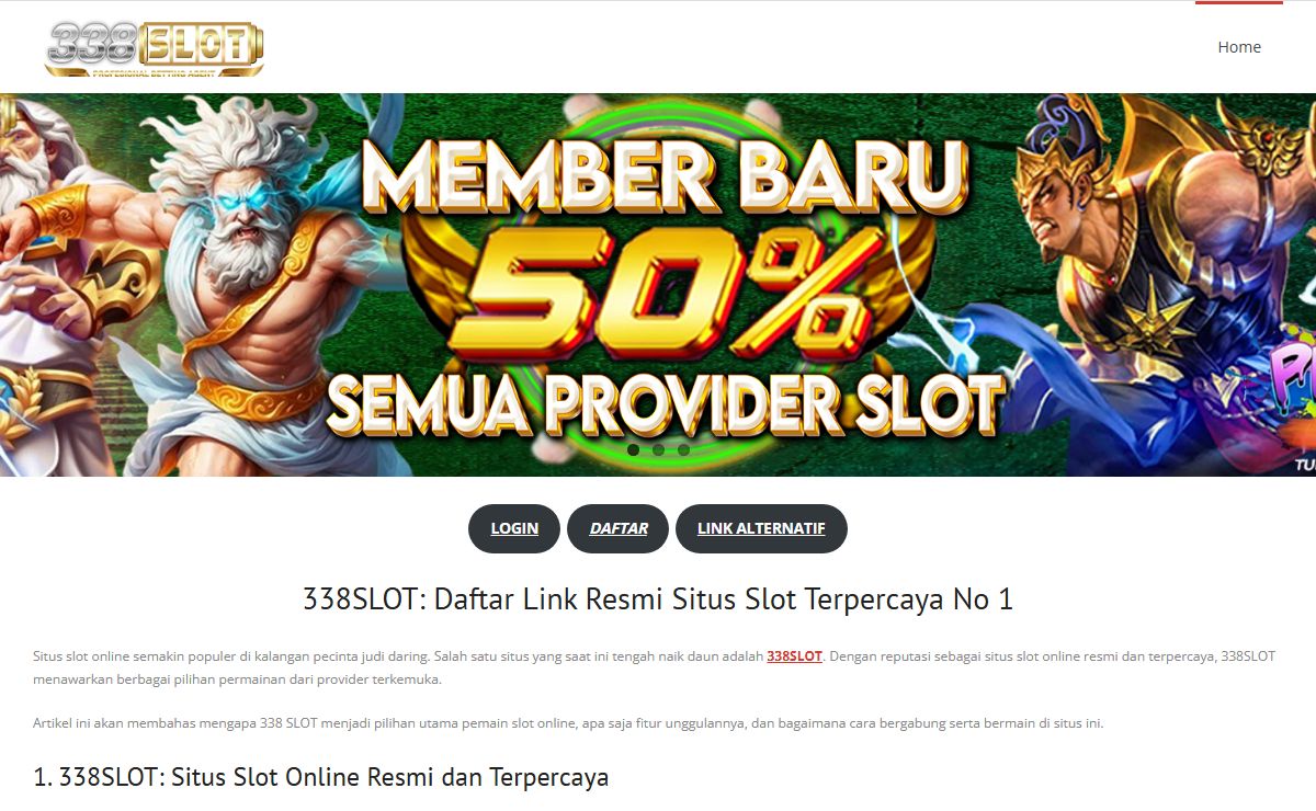 338SLOT: Daftar Link Resmi Situs Slot Terpercaya No 1