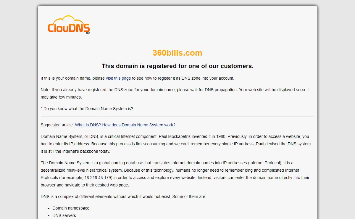 360bills.com | Domain Name System