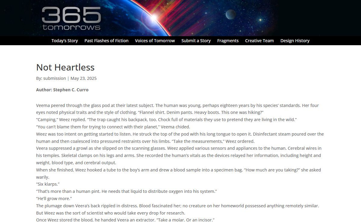 Home - 365tomorrows - A Flash of Science Fiction, Daily Since 2005