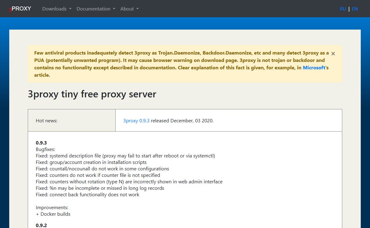 3proxy tiny free proxy server for Windows, Linux, Unix: SOCKS, HTTP, FTP proxy