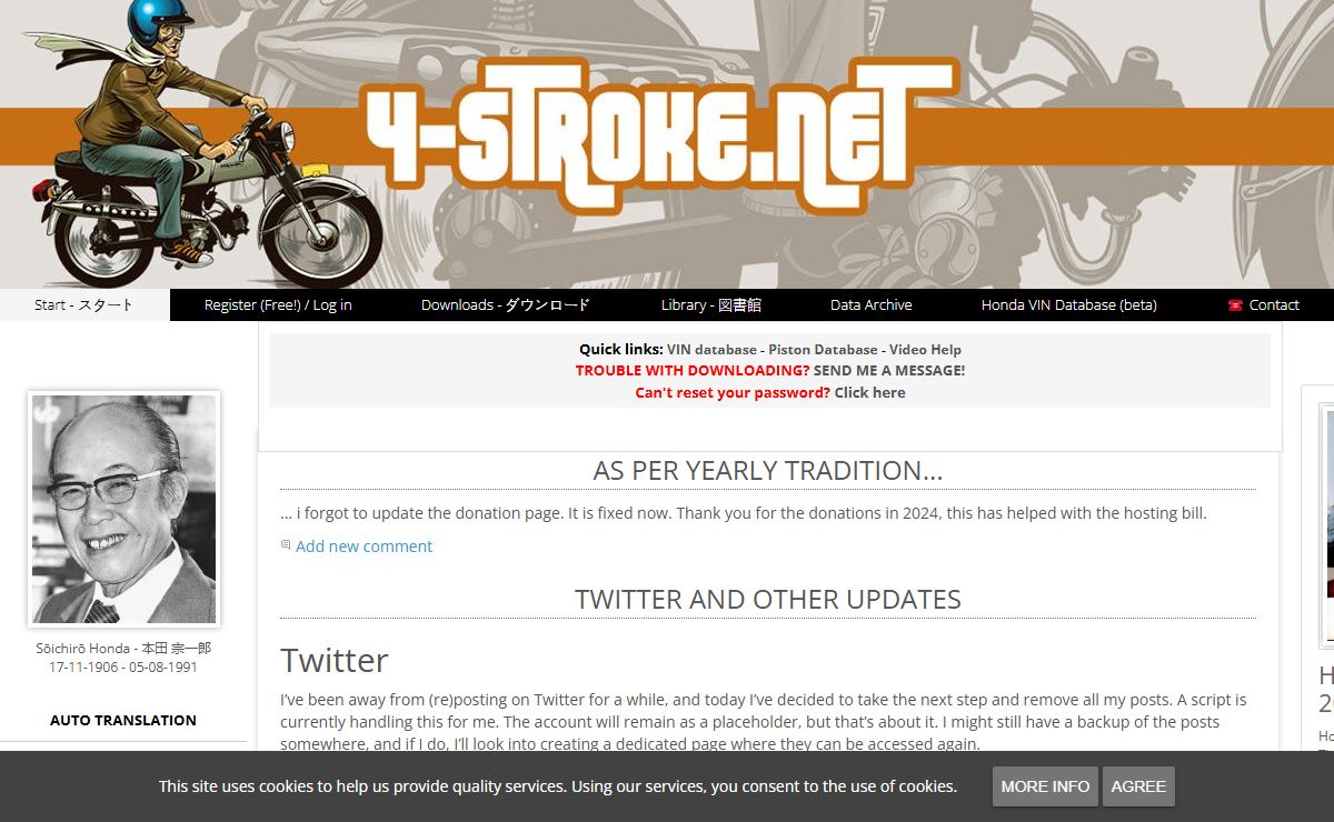 Start - スタート - Honda 4-stroke.net - All the data for your Honda Motorcycle and Moped!