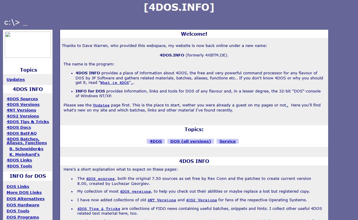 4DOS.INFO - Klaus Meinhard's Homepage: Index Page