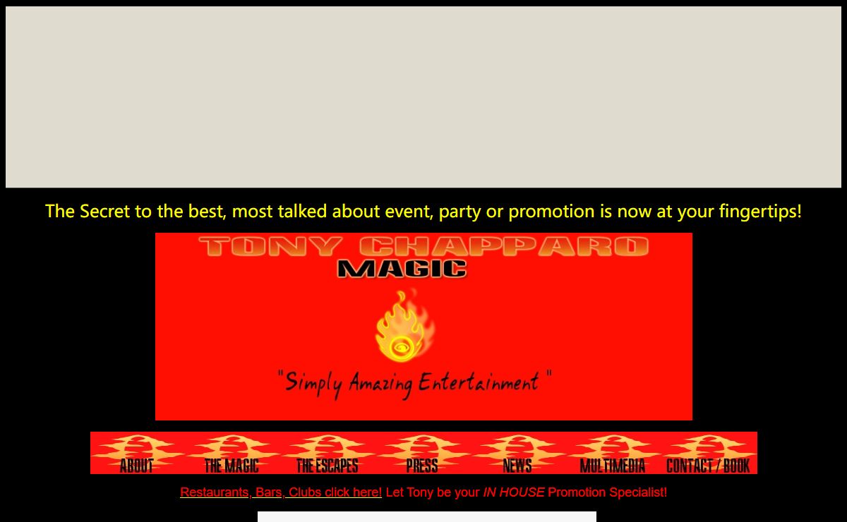 Magician / Escape Artist Tony Chapparo