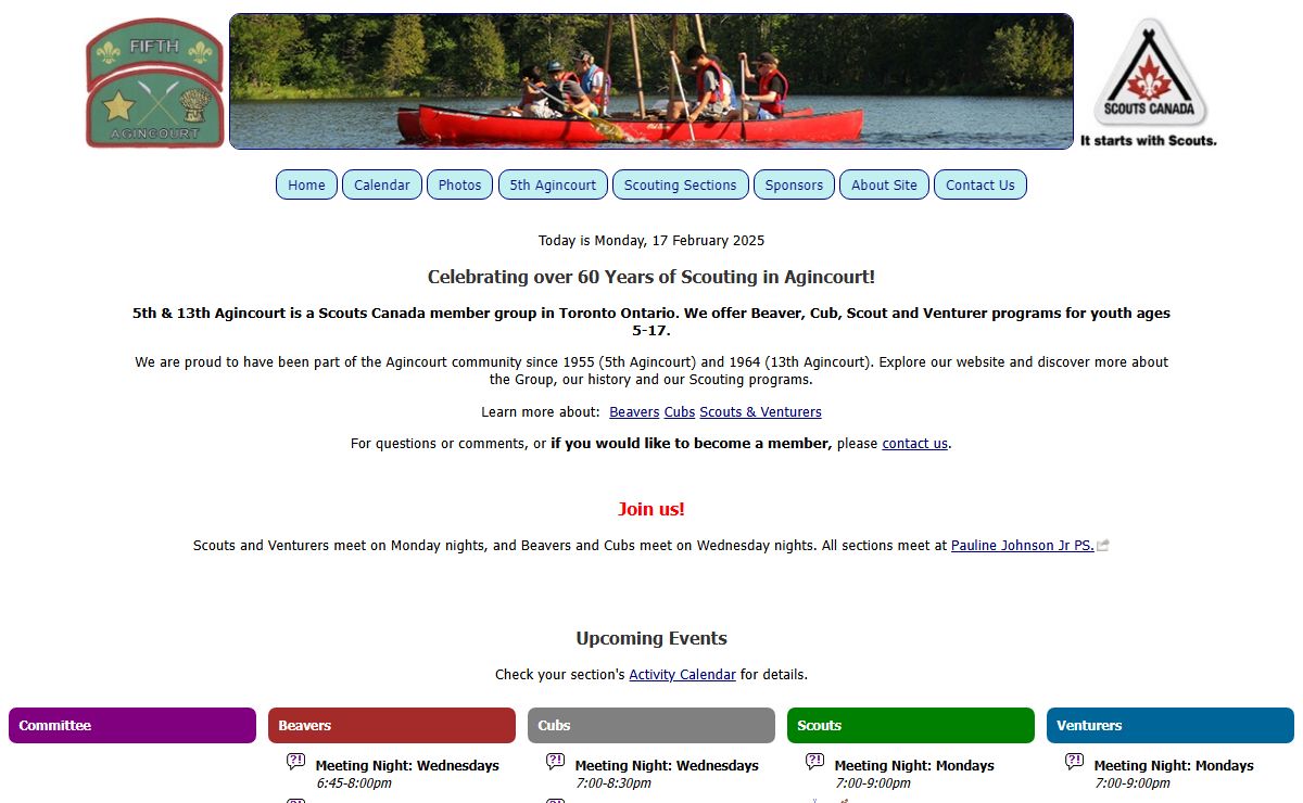 5thAgincourt.ca :: 5th & 13th Agincourt Scout Group