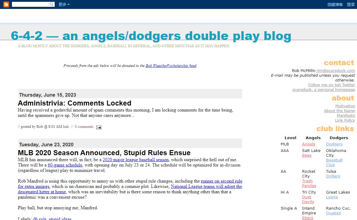6-4-2 — an Angels/Dodgers double play blog