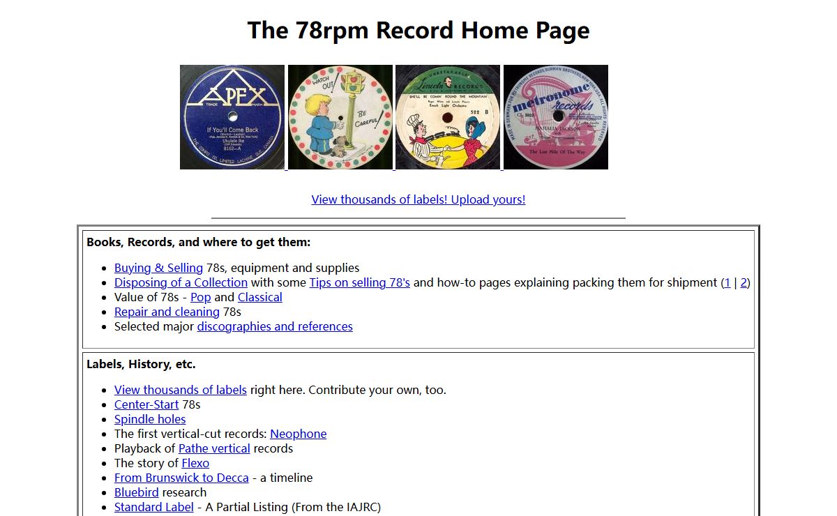 The 78rpm Record Home Page