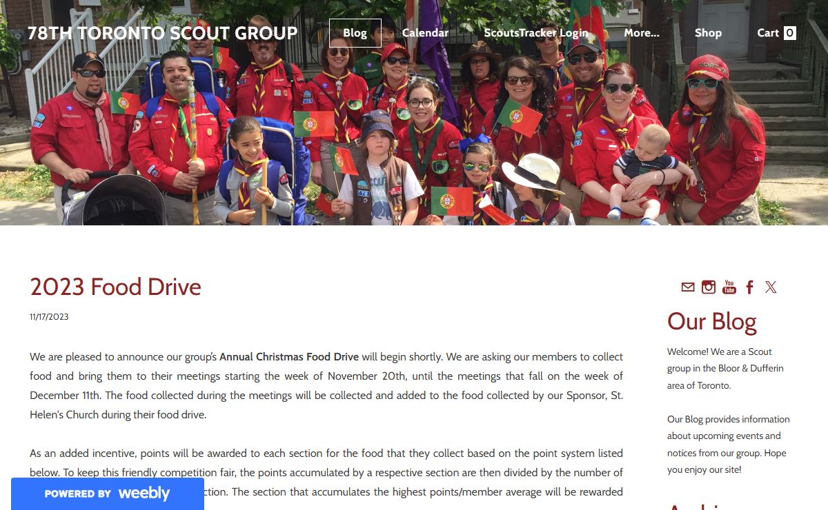 78th Toronto Scout Group - Blog