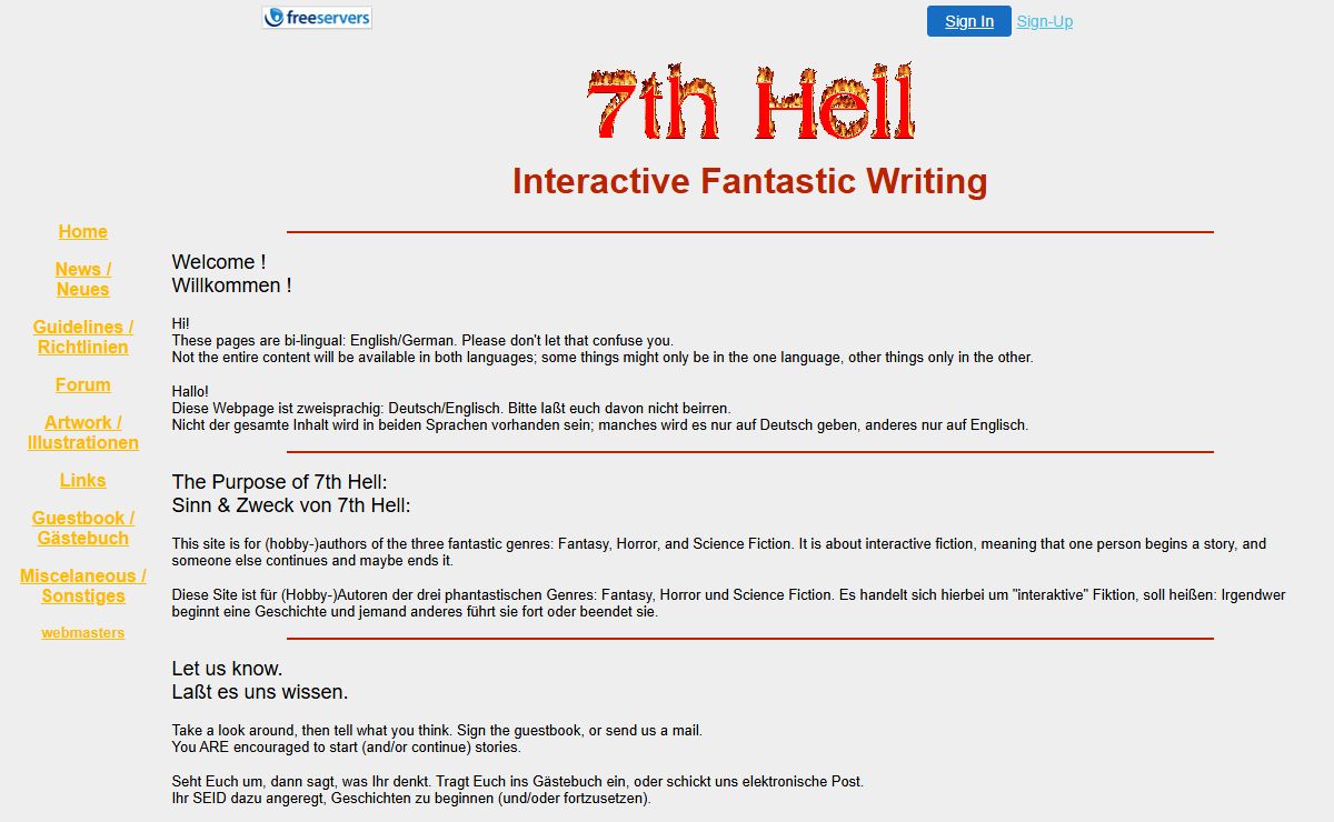 7TH HELL - Interactive Fantastic Writing
