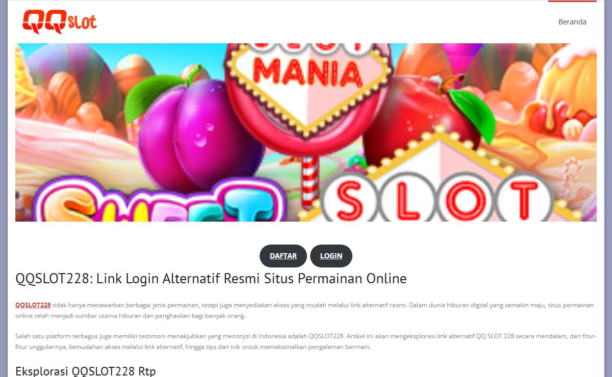 QQSLOT228: Link Login Alternatif Resmi Situs Permainan Online