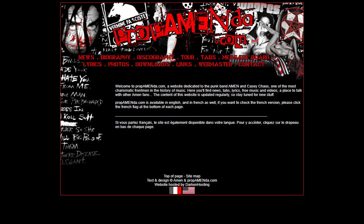 propAMENda :: Amen band, Scum and Casey Chaos fansite :: home