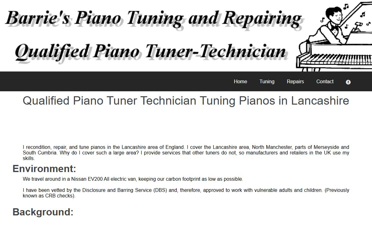 Barrie's Piano Tuning and Repairing in Lancashire, Qualified Piano Tuner Technician