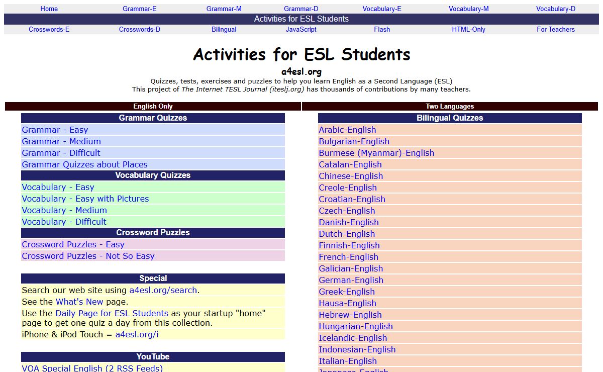 Activities for ESL/EFL Students (English Study)
