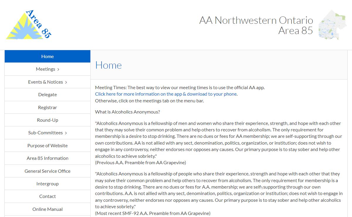 Area 85 / AA Northwestern Ontario