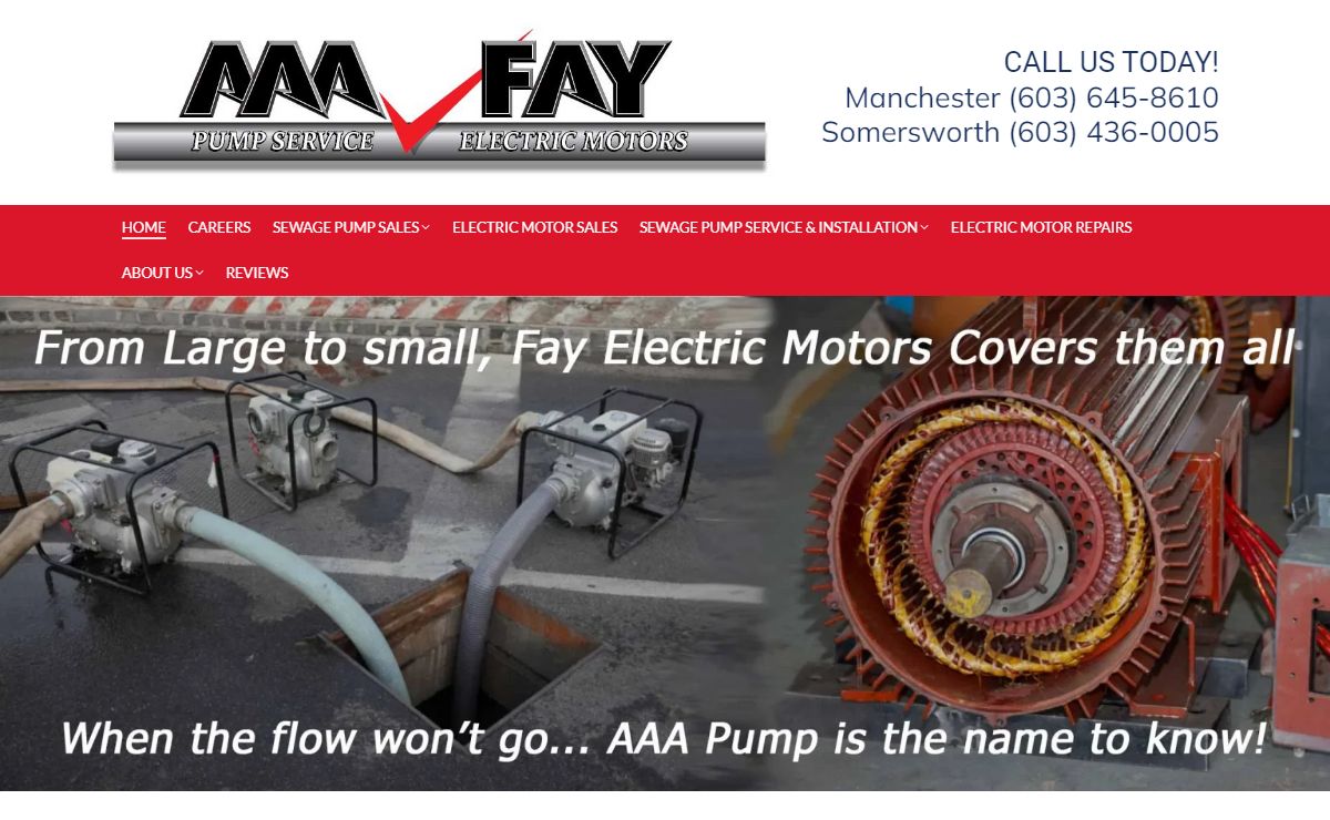 AAA Pump Service & Fay Electric Motors | Manchester, Somersworth, Dover, NH