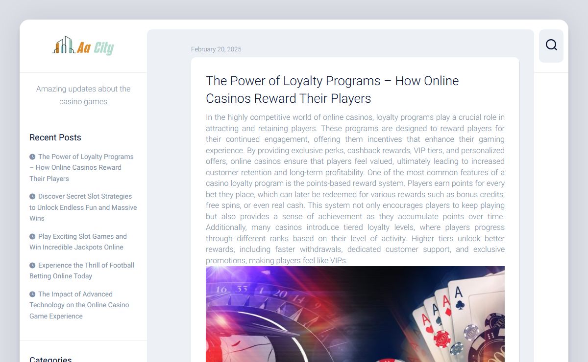 Aa City – Amazing updates about the casino games
