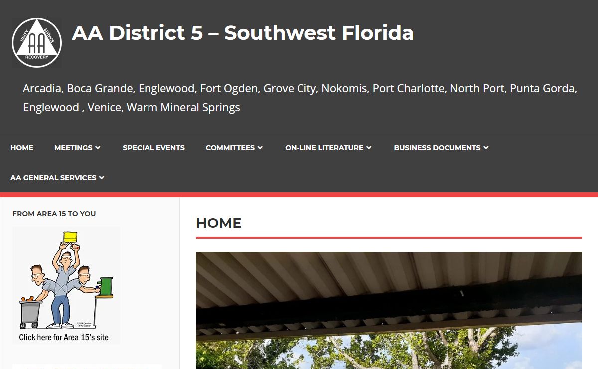 AA District 5 – Southwest Florida – Arcadia, Boca Grande, Englewood, Fort Ogden, Grove City, Nokomis, Port Charlotte, North Port, Punta Gorda, Englewood , Venice, Warm Mineral Springs