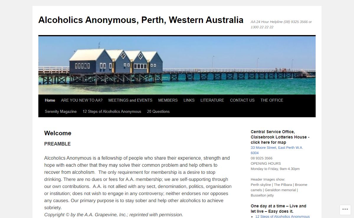 Alcoholics Anonymous, Perth, Western Australia | AA 24 Hour Helpline (08) 9325 3566 or 1300 22 22 22