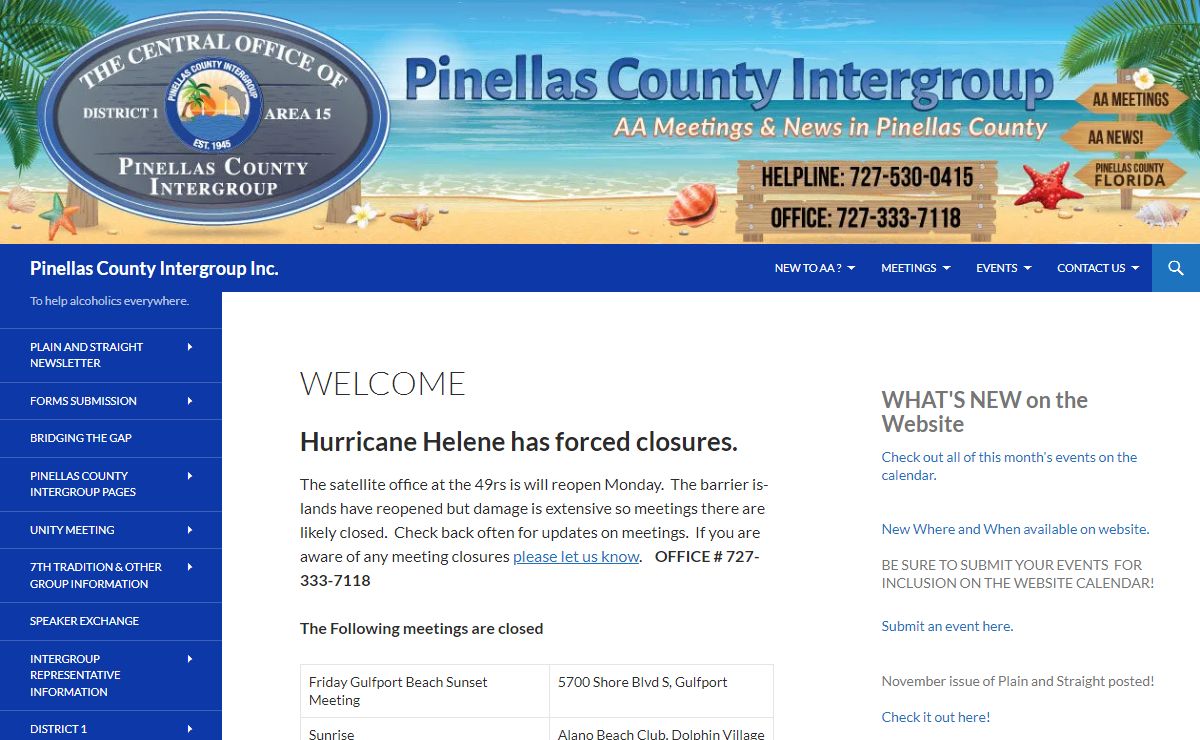 Pinellas County Intergroup Inc. | To help alcoholics everywhere.