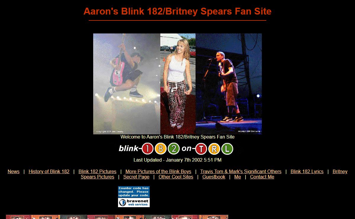 Aaron's Blink 182/Britney Spears Fan Site