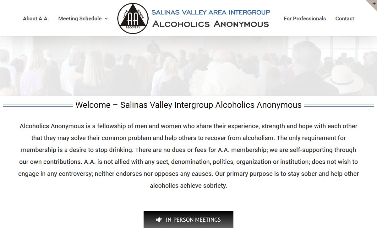 Salinas CA Alcoholics Anonymous | Salinas AA Central Office | Salinas Valley Area AA Intergroup