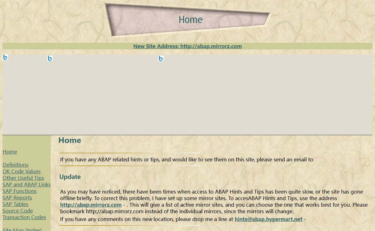 ABAP Hints and Tips - Home