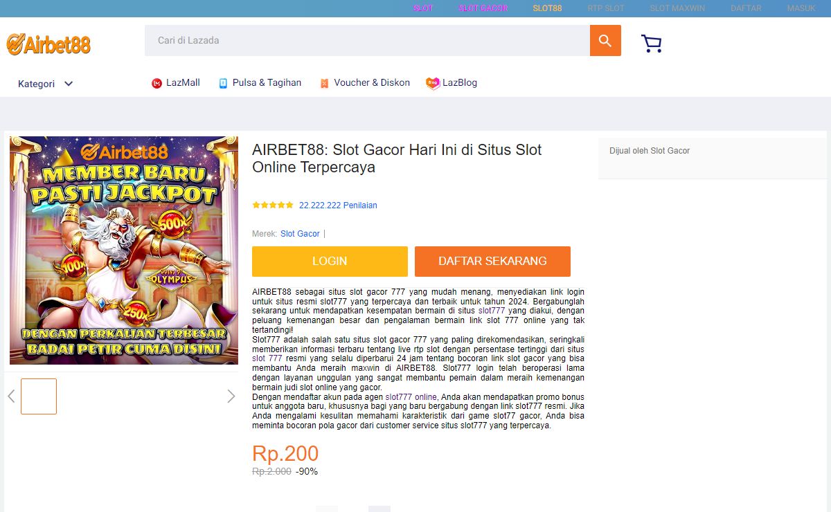 AIRBET88: Slot Gacor Hari Ini di Situs Slot Online Terpercaya