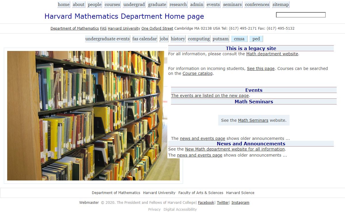 Harvard Mathematics Department : Home page