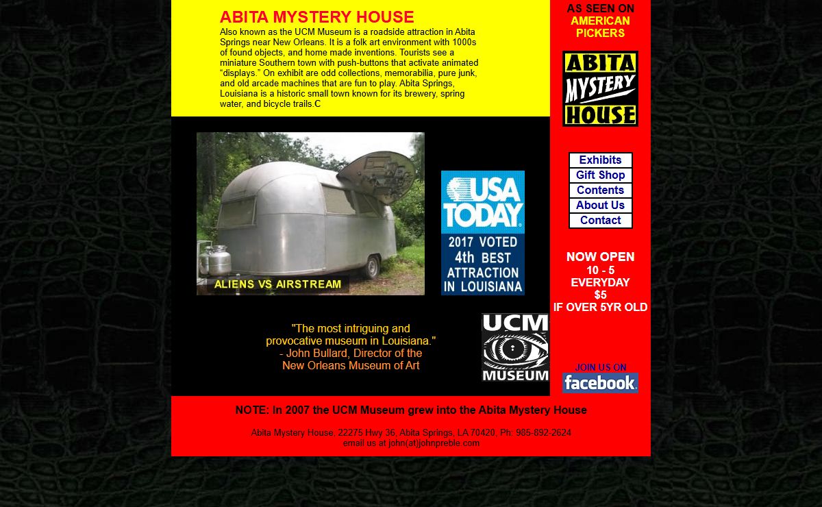 Abita Mystery House and the UCM Museum in Abita Springs Louisiana