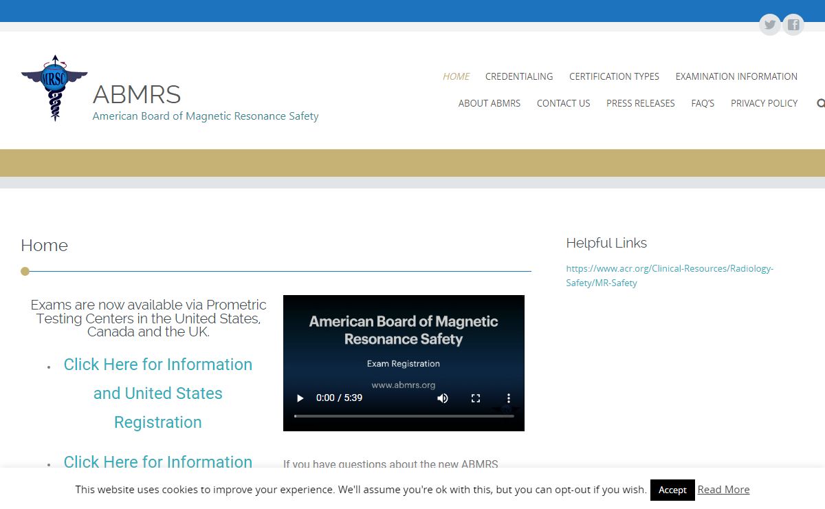 ABMRS – American Board of Magnetic Resonance Safety