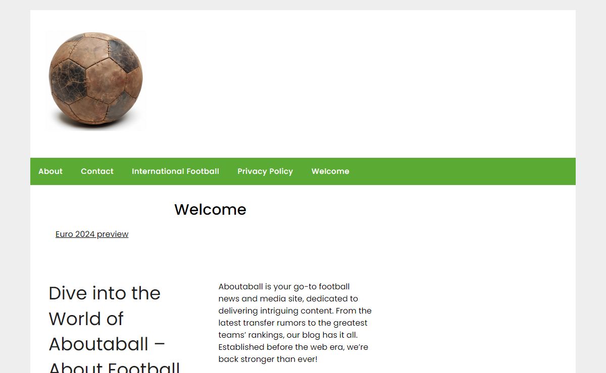 Welcome - Aboutaball - About football