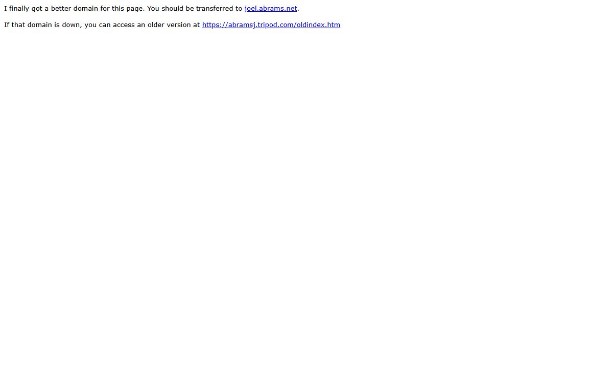 Joel Abrams' Home Page has Moved