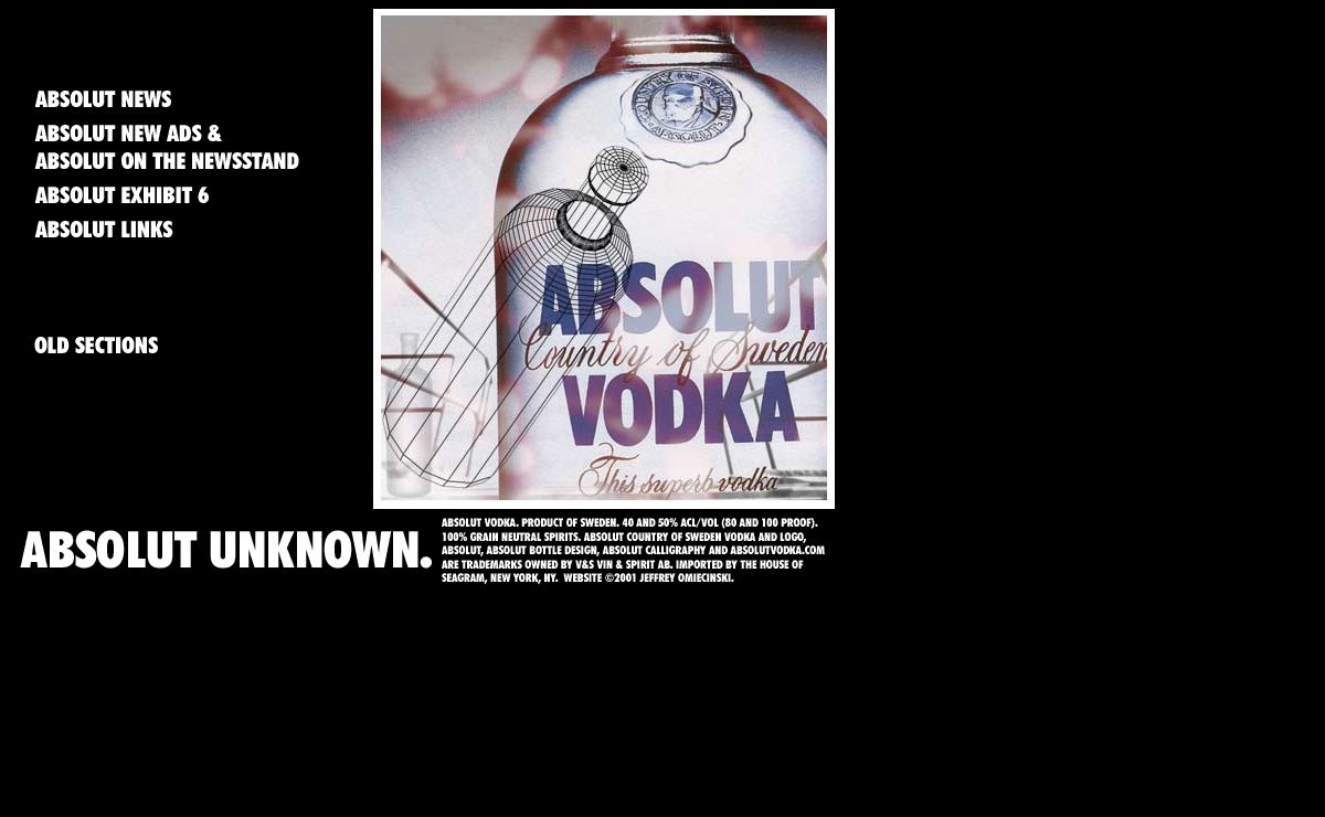 Absolut Vodka Advertising Information - Absolut Unknown.