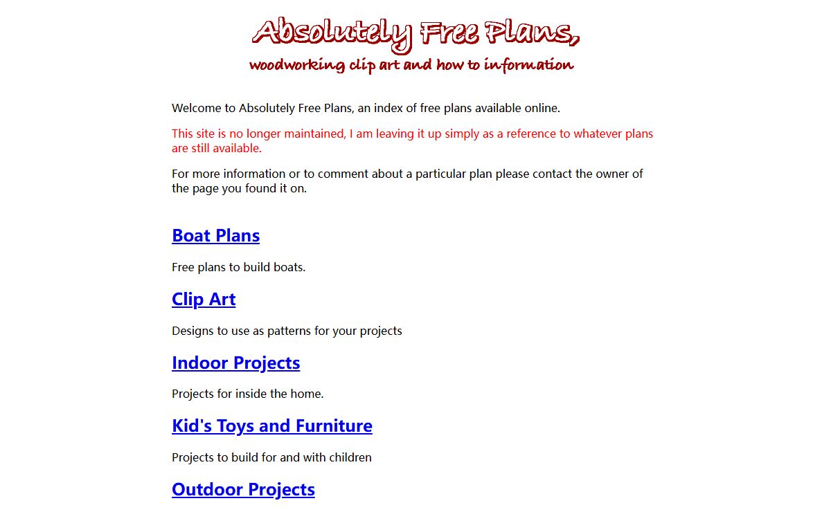 Absolutely Free Plans Index