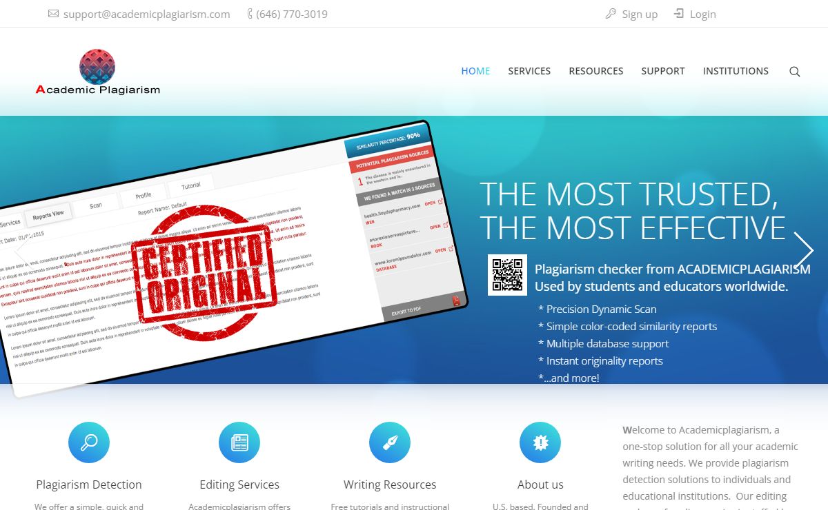 Online Plagiarism Checker from Academicplagiarism.