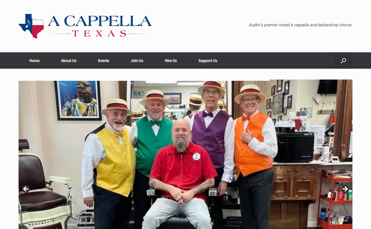 A Cappella Texas – Austin's premier mixed a cappella and barbershop chorus.