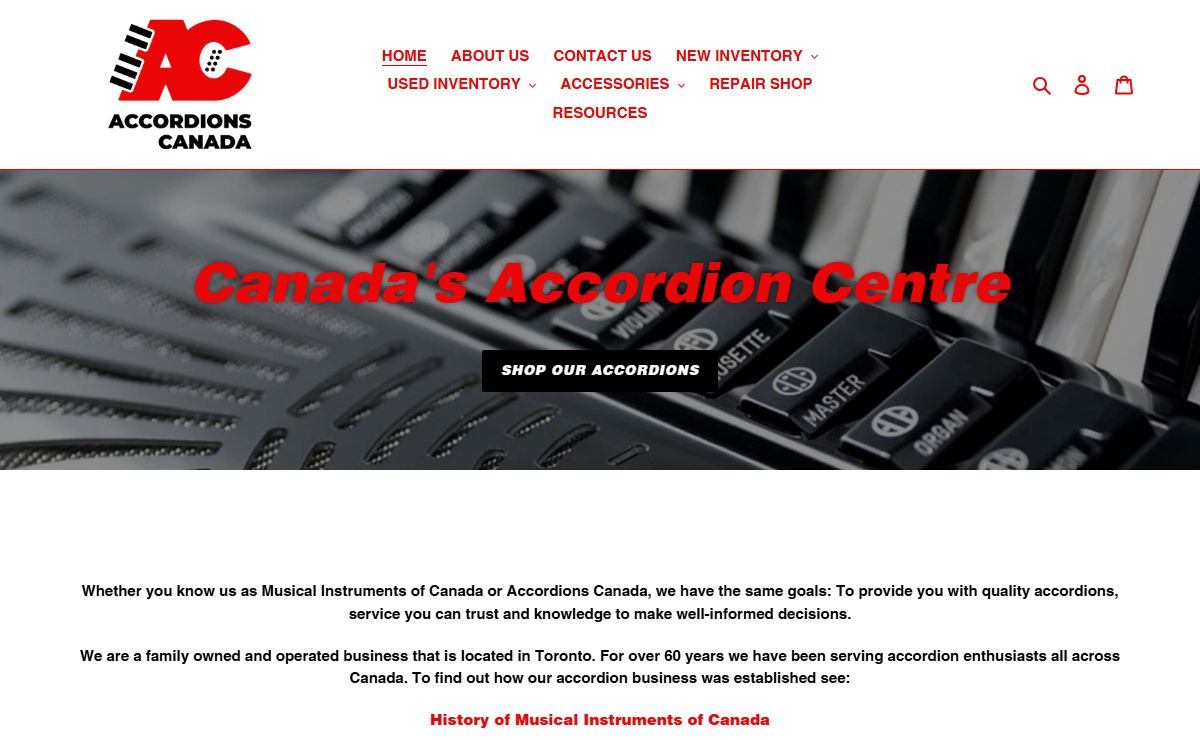 Discover Accordions in Canada at Accordions Canada