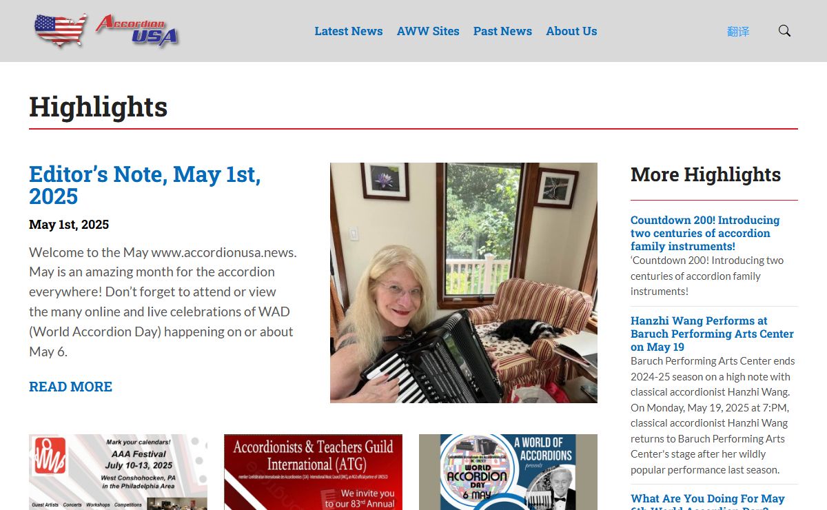 Accordion USA is the United States National accordion news publication for the accordion community