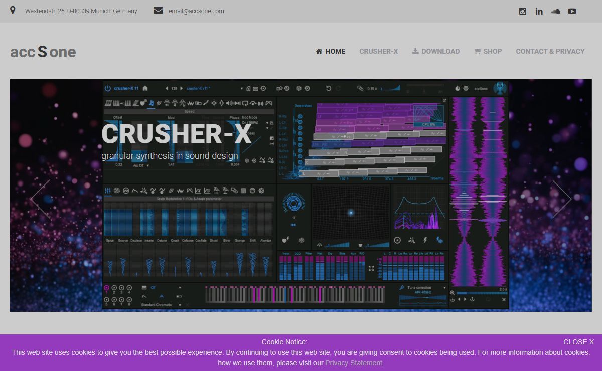 Granular Synthesis VST AU AAX plug-in for Sound Design crusher-X
