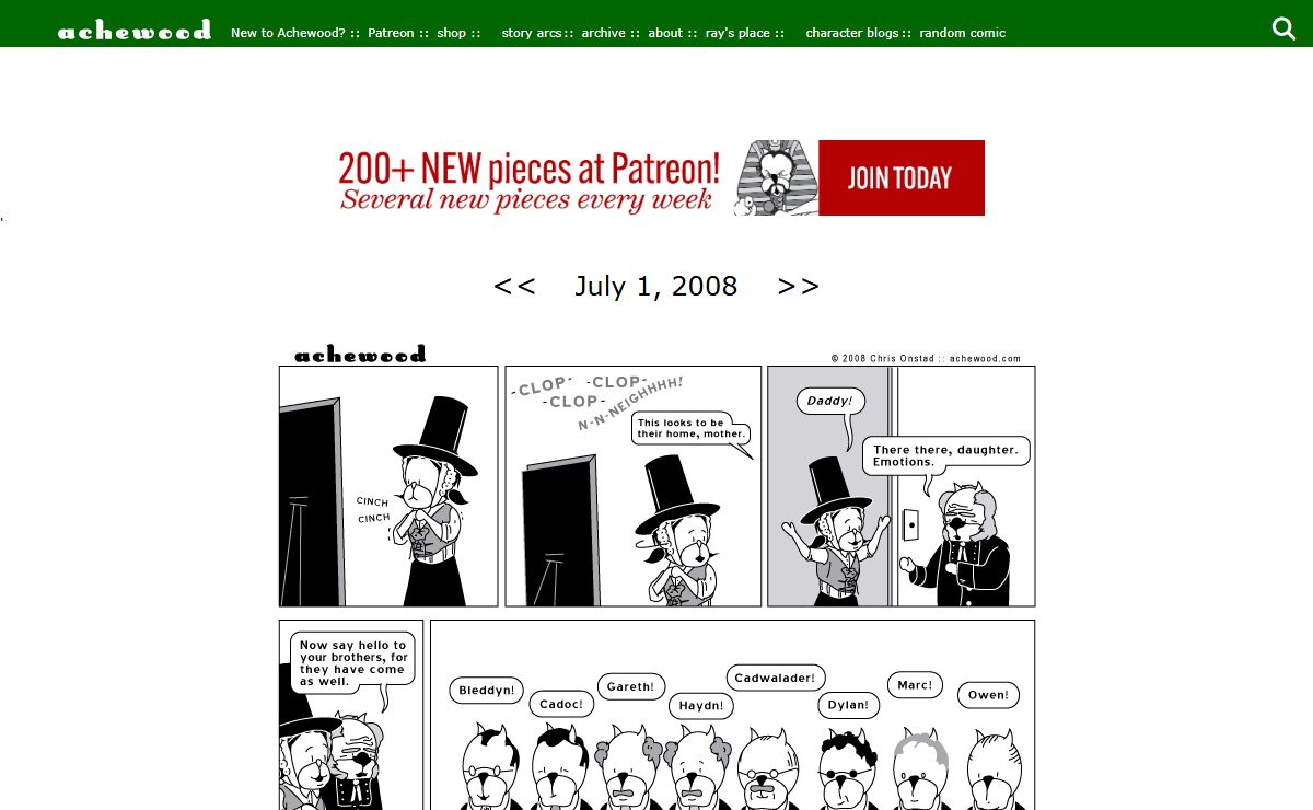 Achewood: Guests Trickle In.